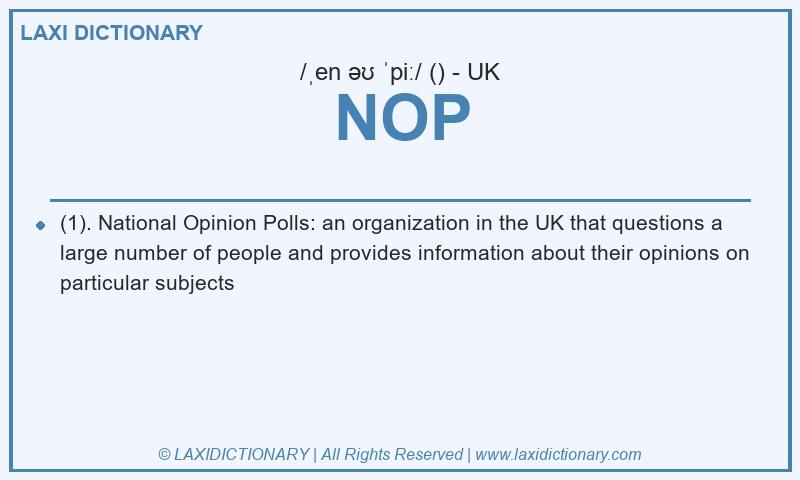 Definition NOP in British English