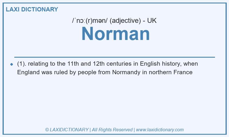 Definition Norman in British English