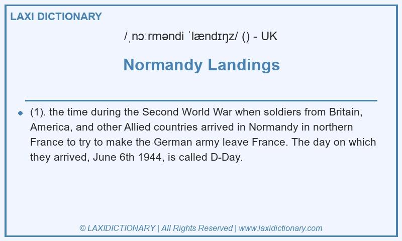 Definition Normandy Landings in British English