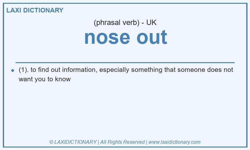 Definition nose out in British English