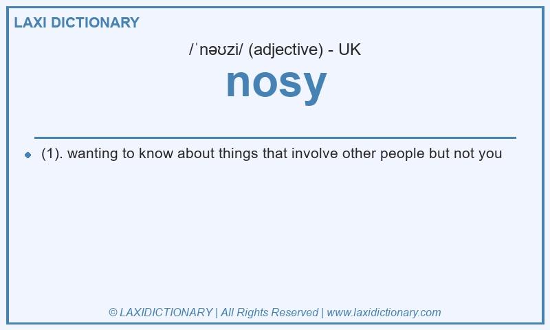 Definition nosy in British English