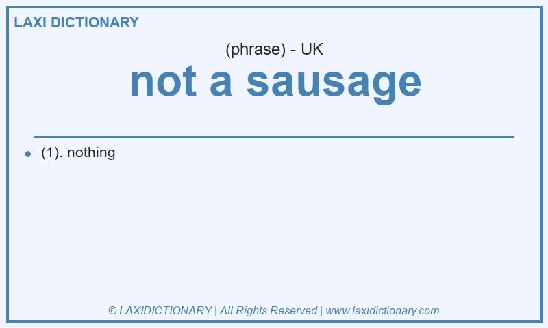 Definition not a sausage in British English