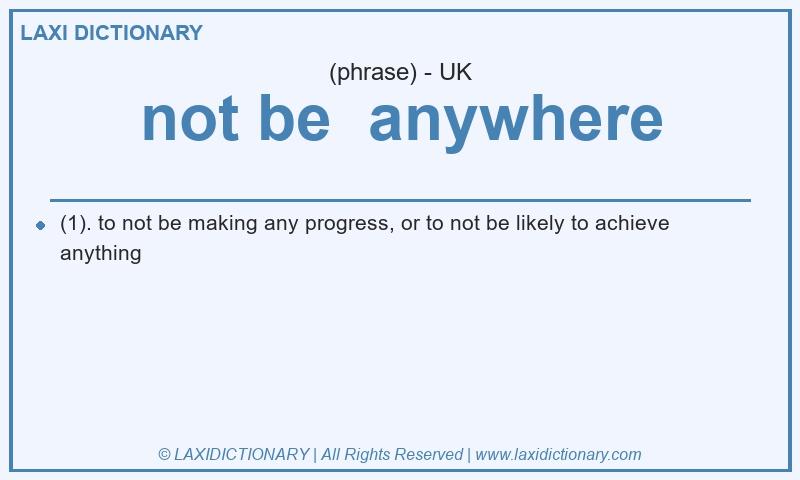 Definition not be anywhere in British English
