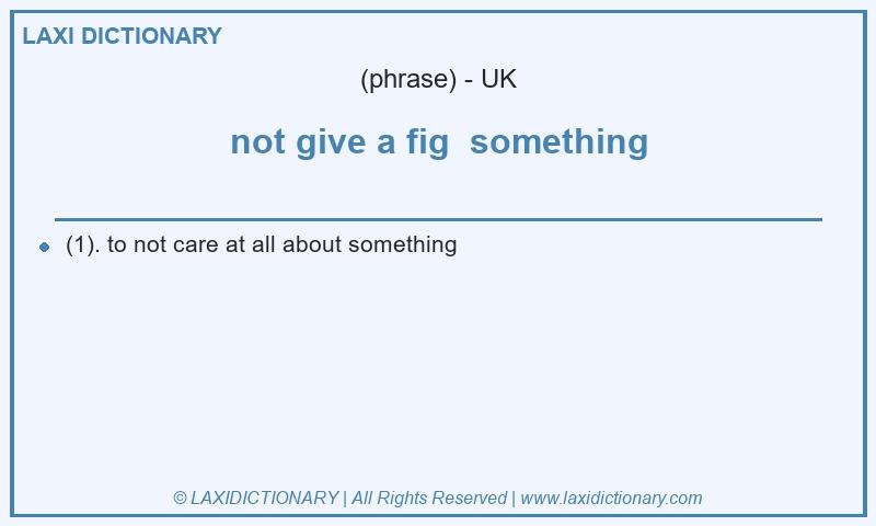 Definition not give a fig something in British English