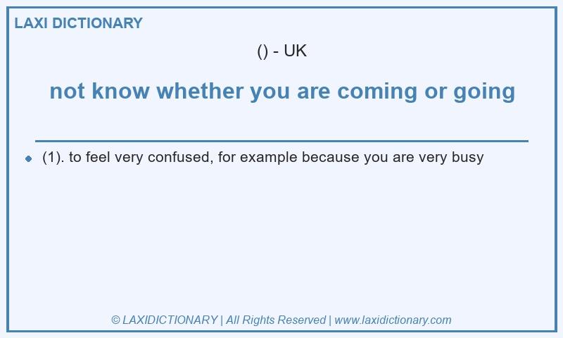 Definition not know whether you are coming or going in British English