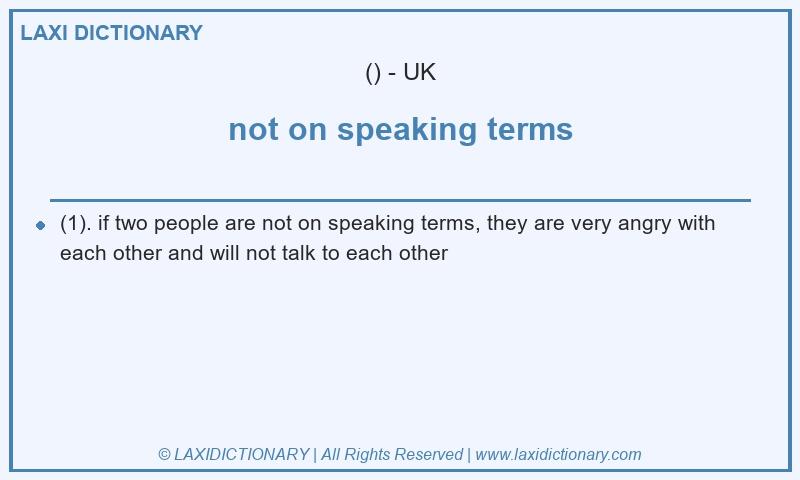 Definition not on speaking terms in British English