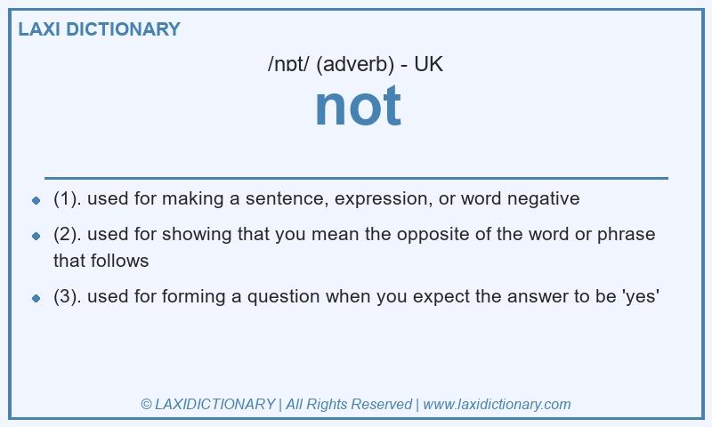 Definition not in British English