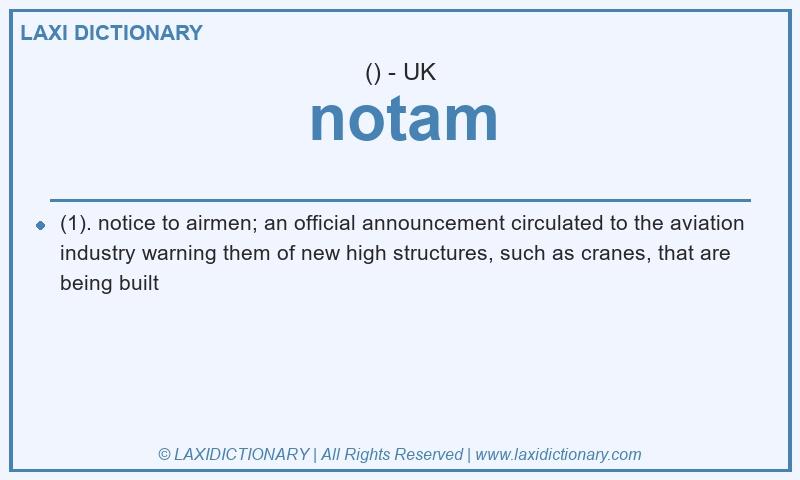 Definition notam in British English
