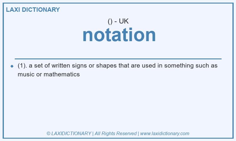 Definition notation in British English