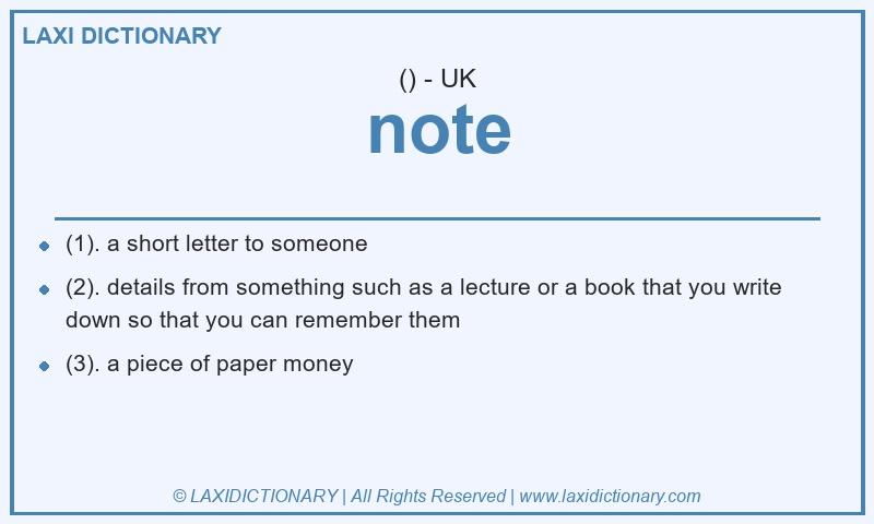 Definition note in British English