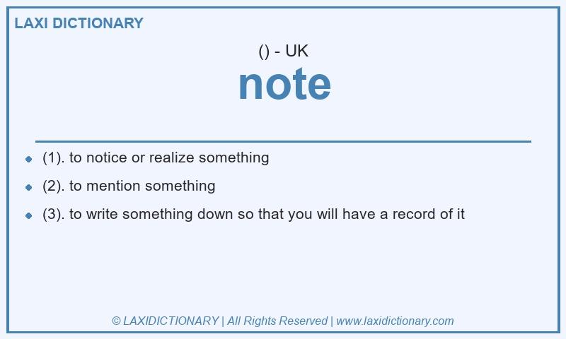 Definition note in British English