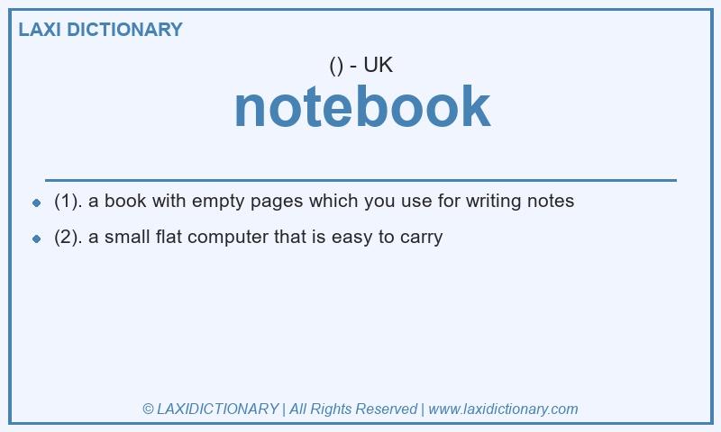 Definition notebook in British English