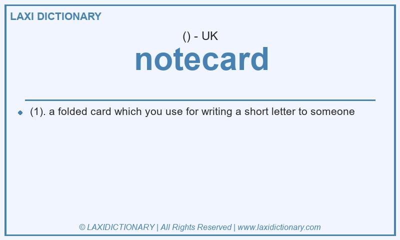 Definition notecard in British English