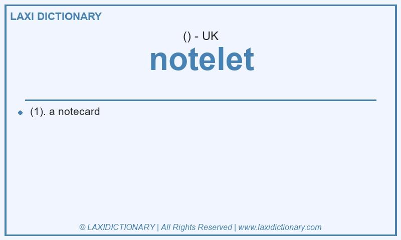 Definition notelet in British English