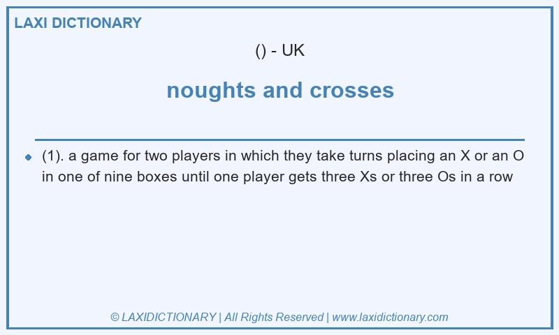 Definition noughts and crosses in British English