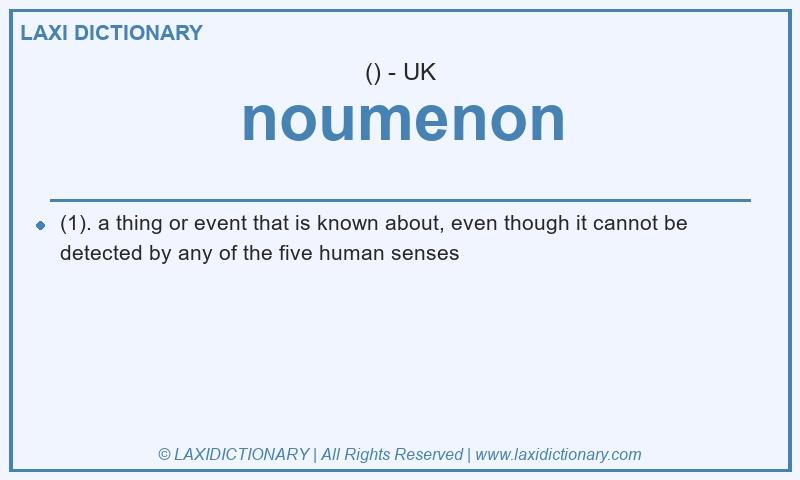 Definition noumenon in British English