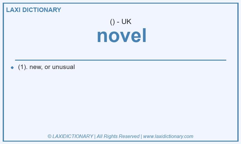 Definition novel in British English