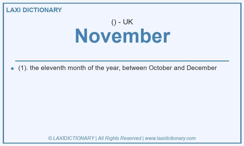 Definition November in British English