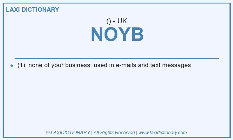 Definition NOYB in British English