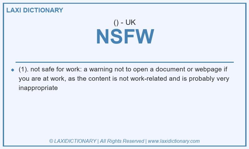 Definition NSFW in British English