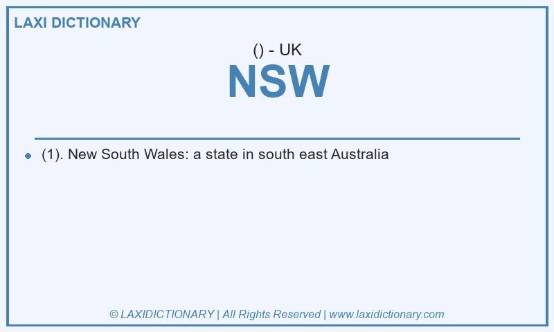 Definition NSW in British English