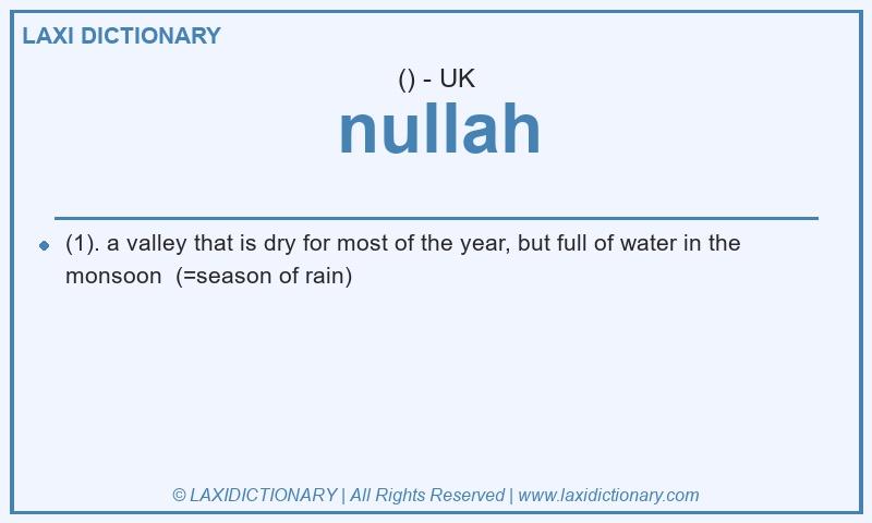 Definition nullah in British English