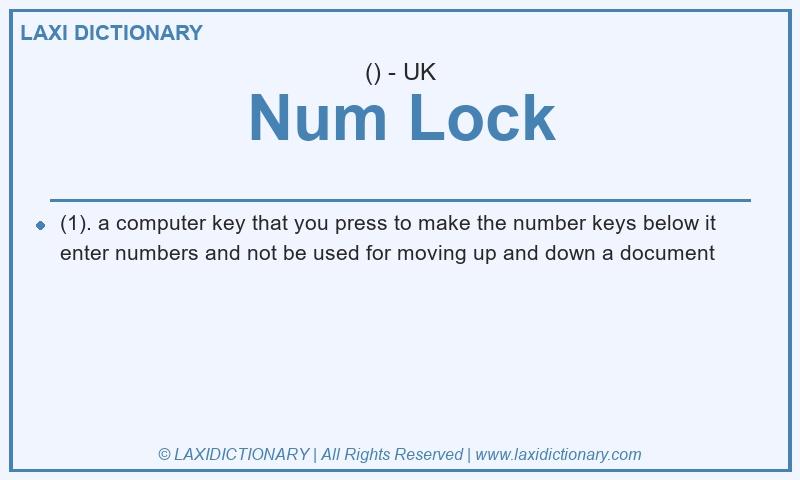 Definition Num Lock in British English