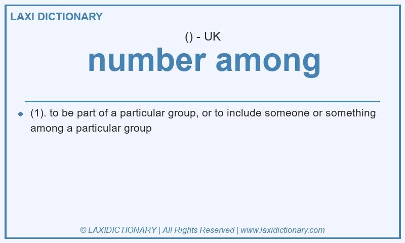 Definition number among in British English