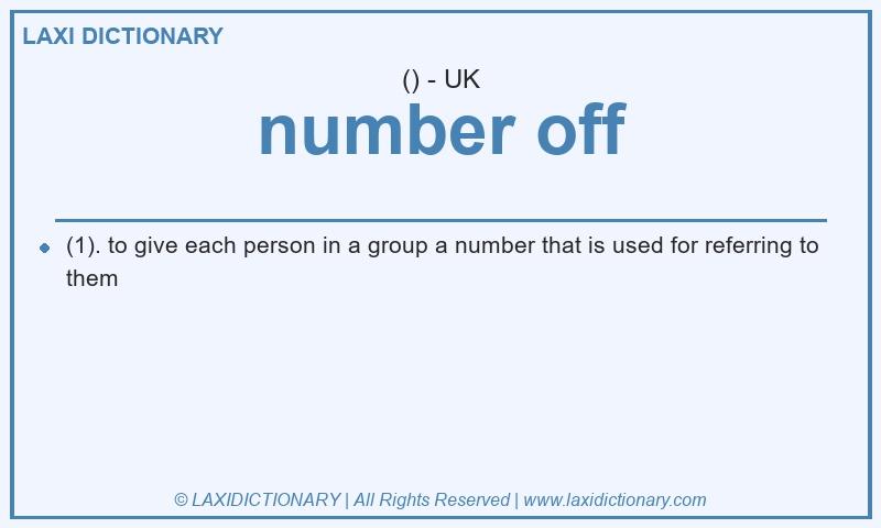 Definition number off in British English