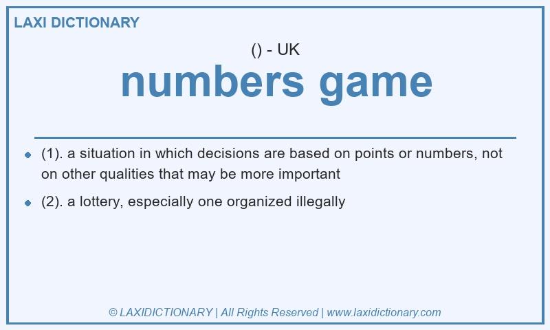 Definition numbers game in British English