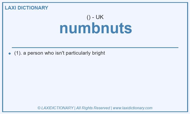 Definition numbnuts in British English