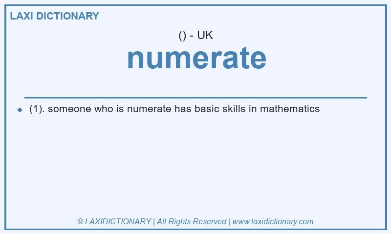 Definition numerate in British English