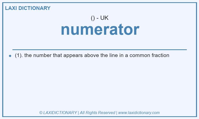 Definition numerator in British English