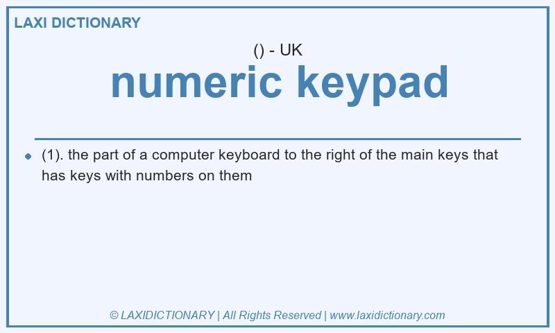 Definition numeric keypad in British English