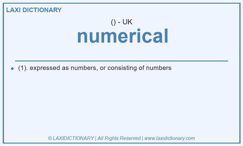 Definition numerical in British English