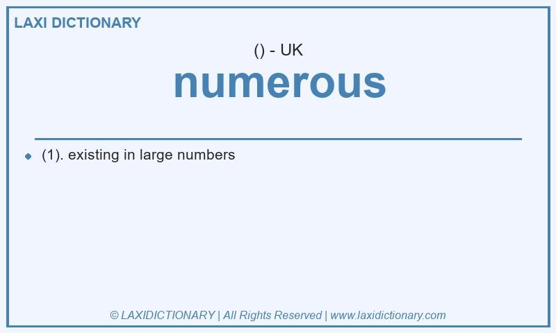 Definition numerous in British English