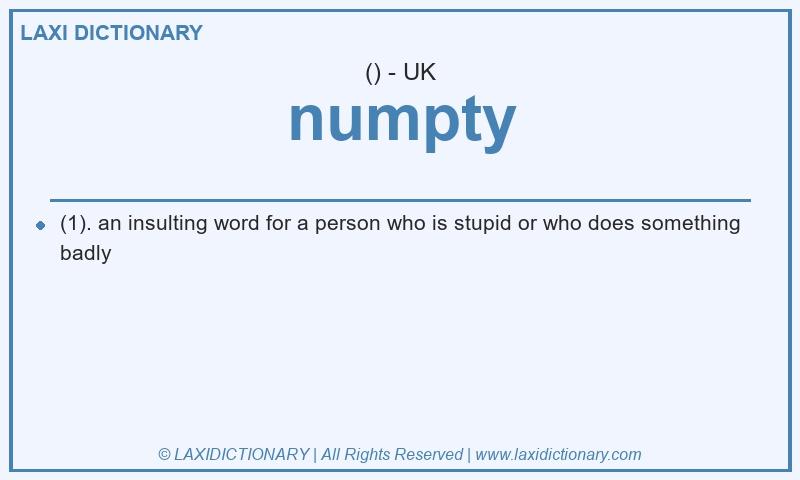 Definition numpty in British English