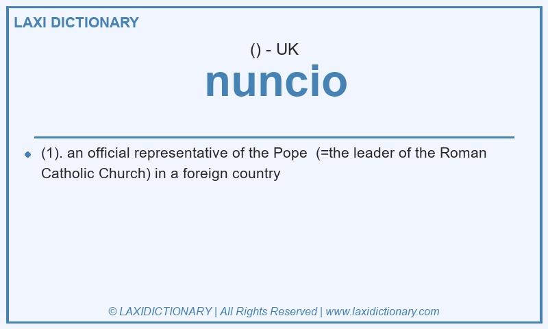 Definition nuncio in British English