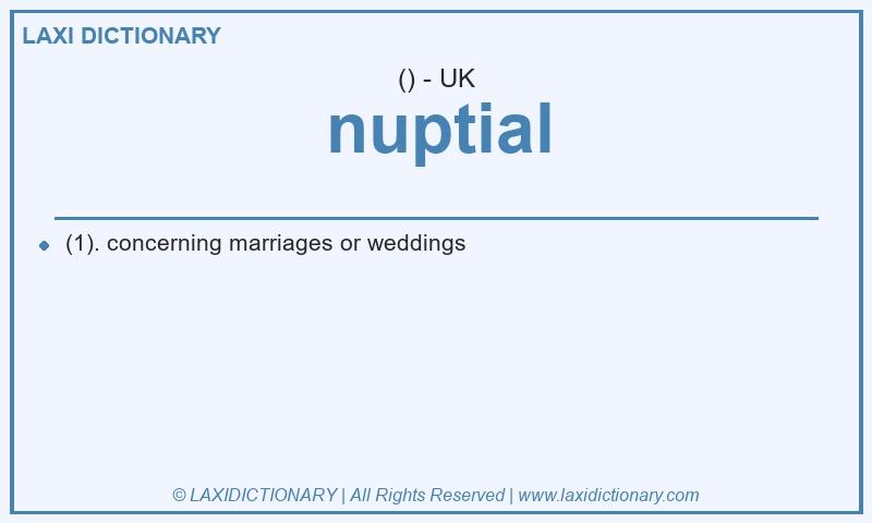 Definition nuptial in British English