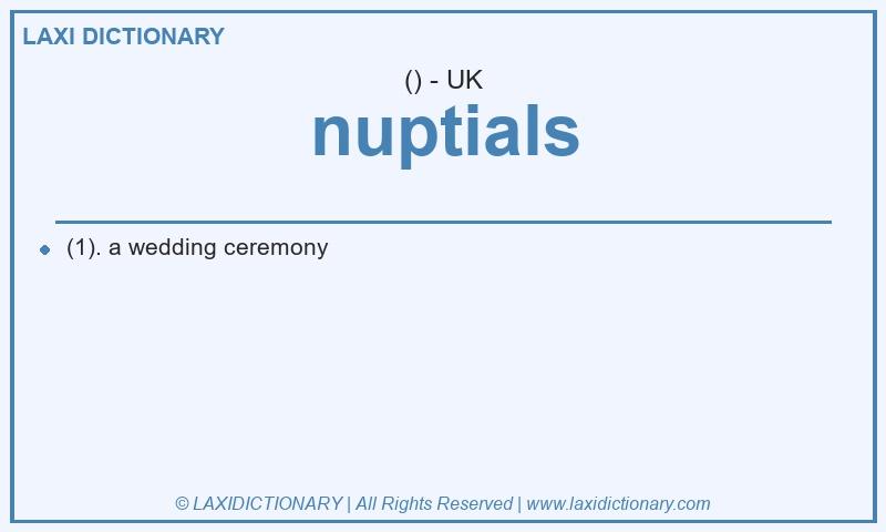 Definition nuptials in British English