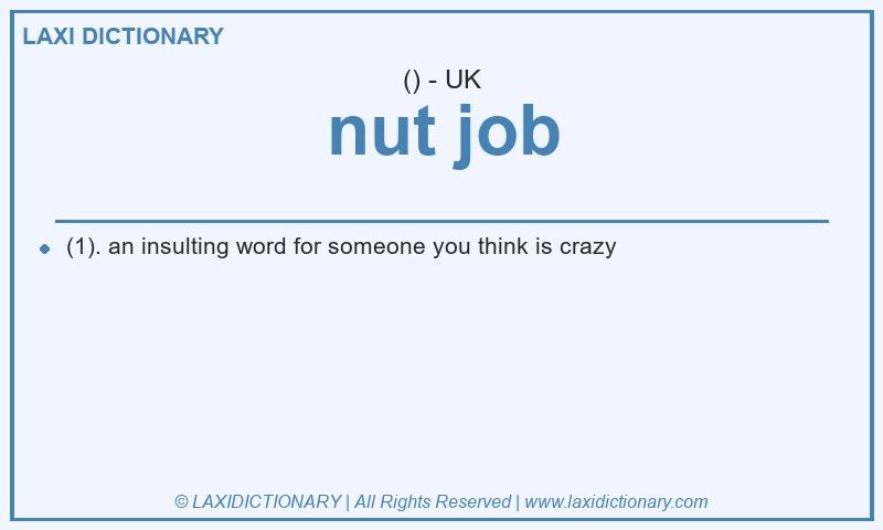 Definition nut job in British English