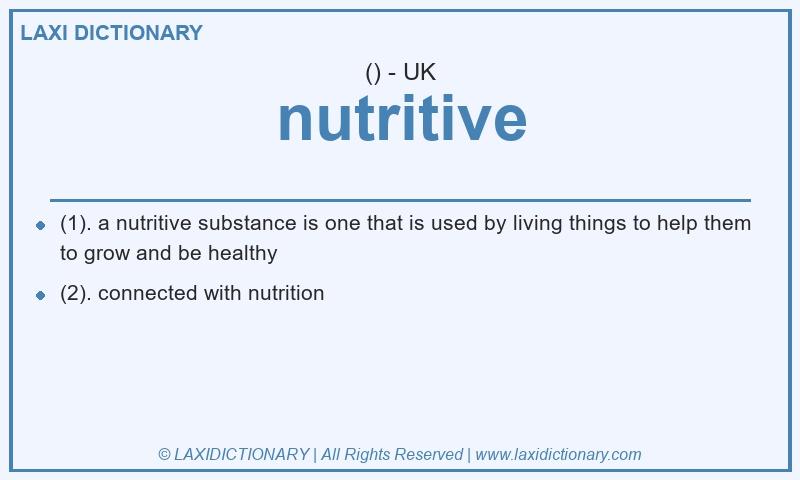 Definition nutritive in British English