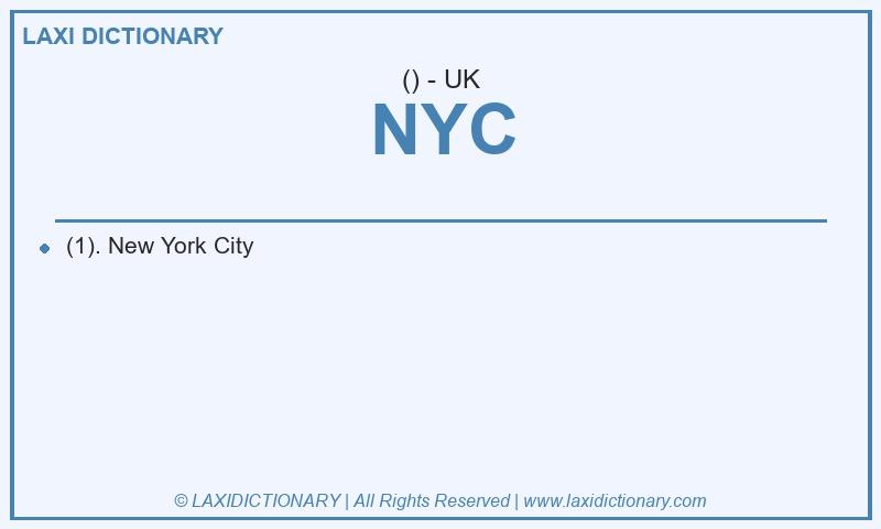 Definition NYC in British English