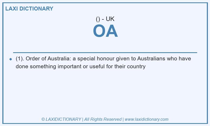 Definition OA in British English