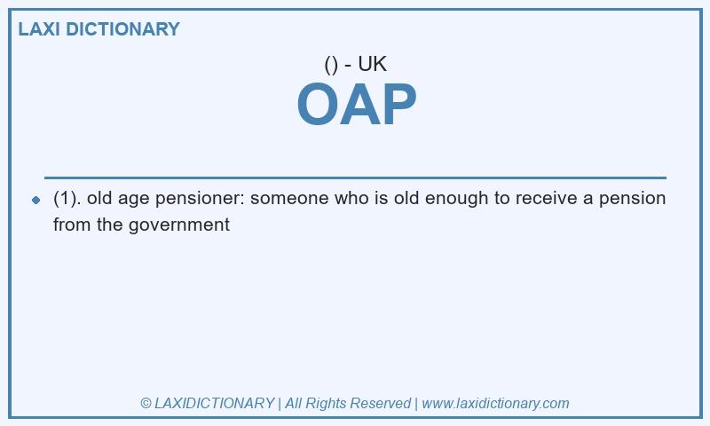 Definition OAP in British English
