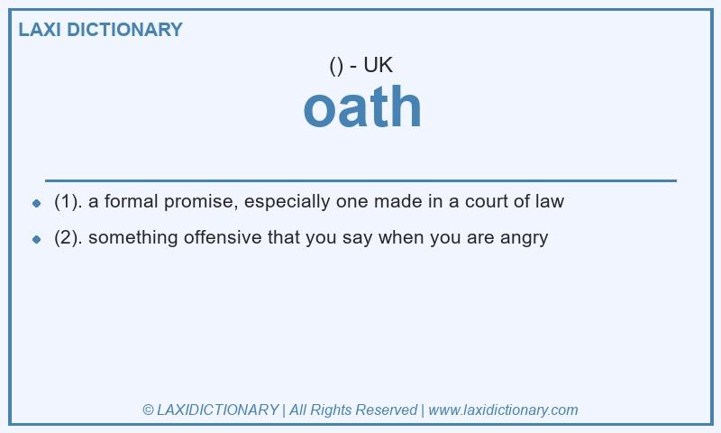 Definition oath in British English
