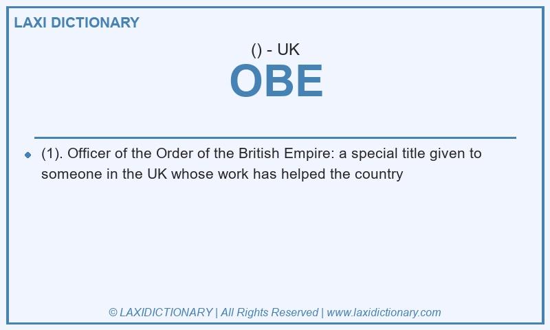 Definition OBE in British English