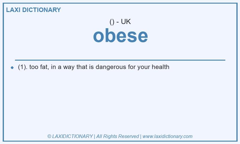 Definition obese in British English