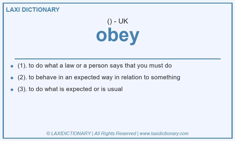 Definition obey in British English