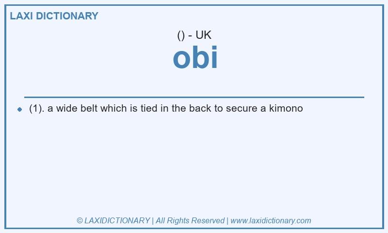 Definition obi in British English